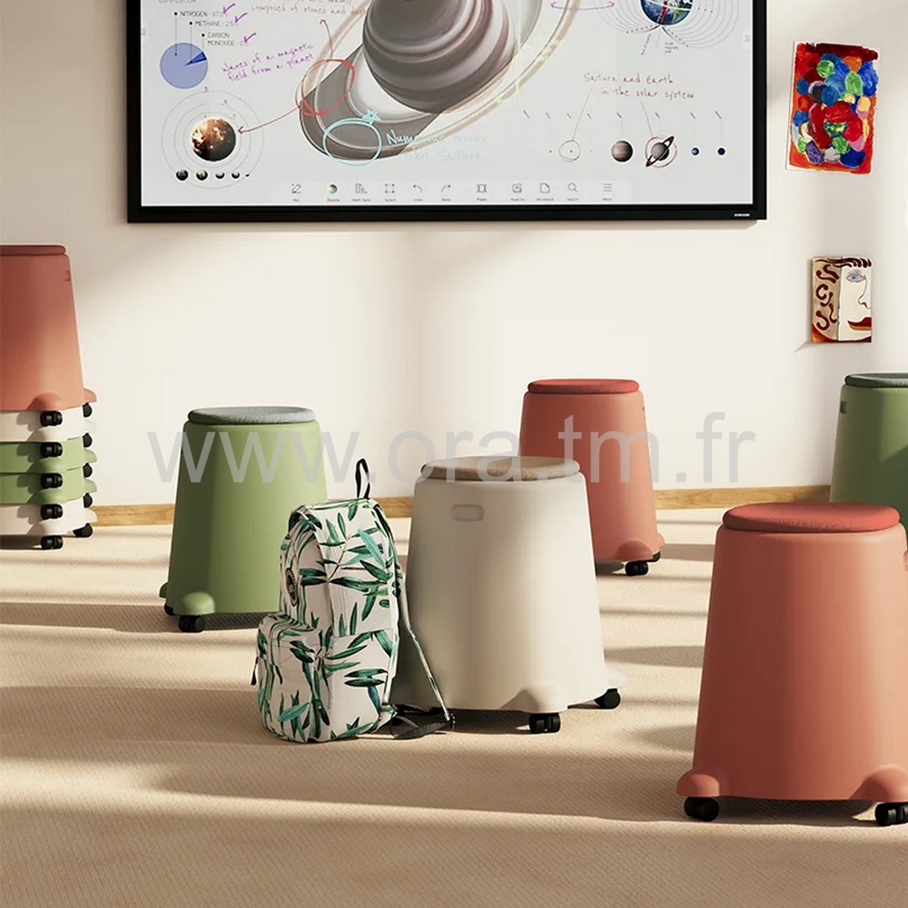 TABAL - SCOLAIRE - TABOURET SUR ROULETTES